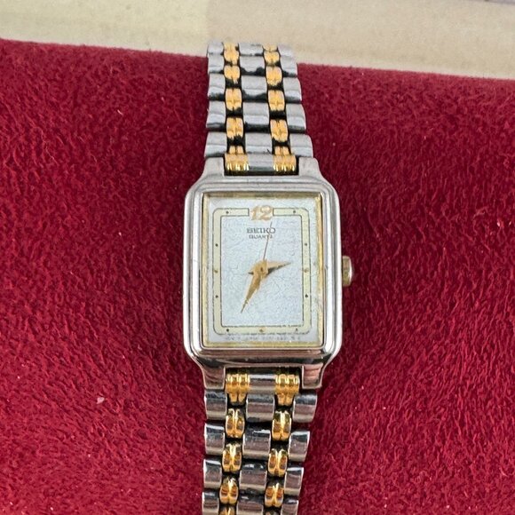 Vintage Seiko Gold Plated Tank Style quartz watch - Picture 1 of 9